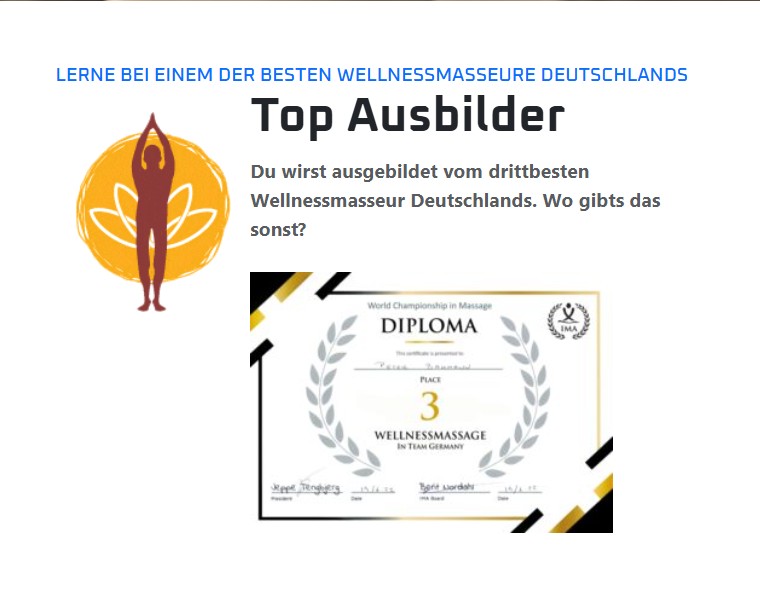 Diplom: Platz 3 – Wellnessmassage (Massage-WM)