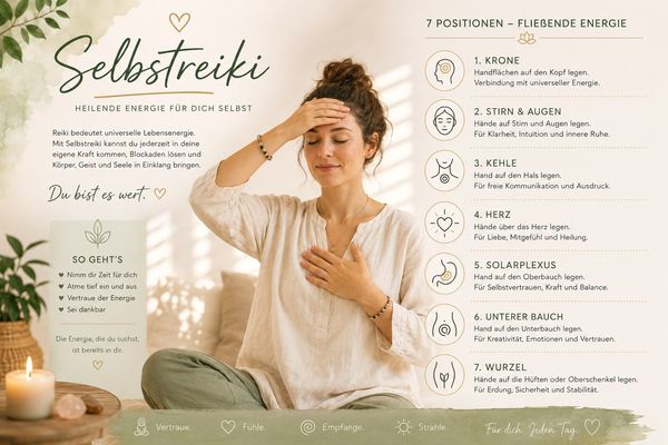 Selbstreiki – 7 Positionen Info