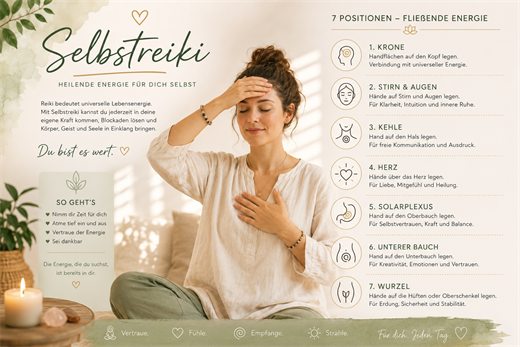 Selbstreiki 7 Positionen Info - Reiki Bild