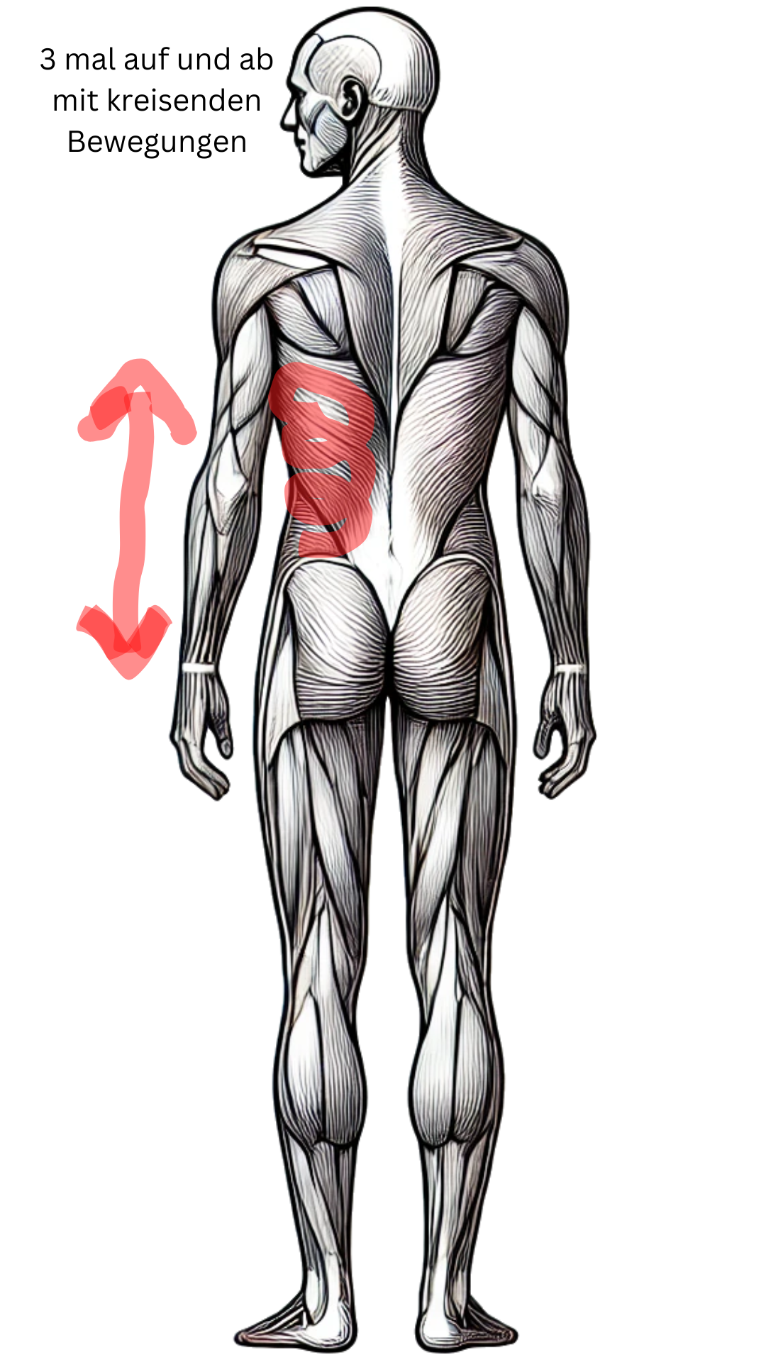 Lernkarte Wellnessmassage: kreisende Bewegungen Lendenbereich